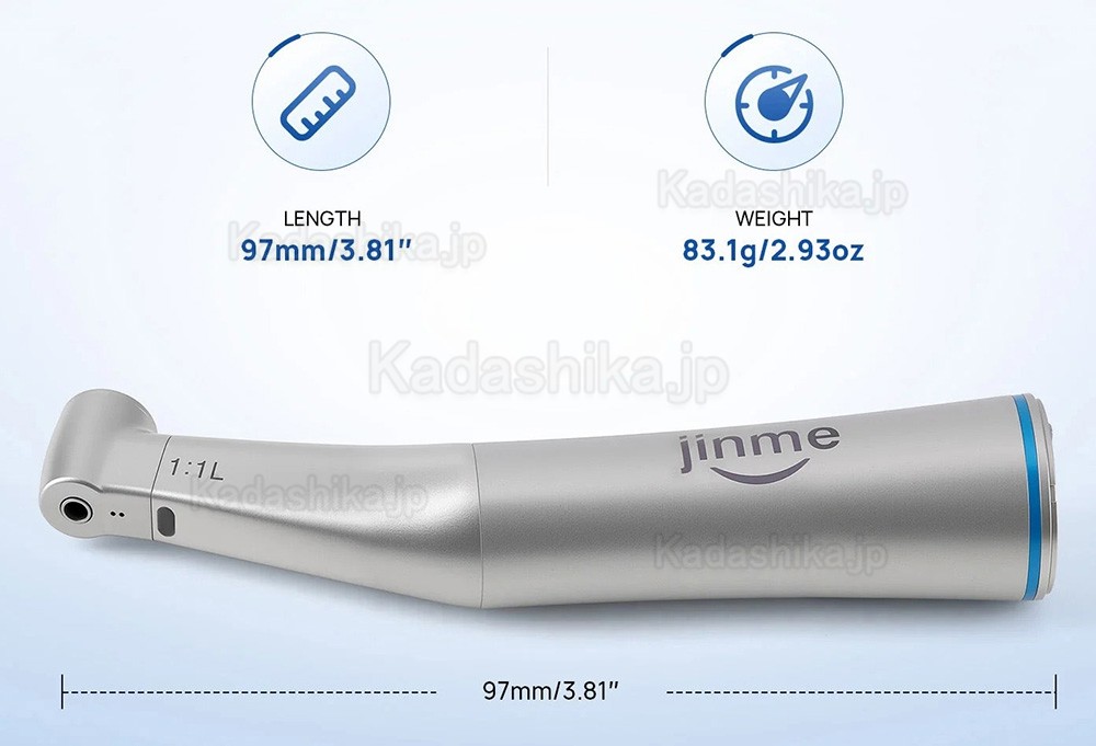 Jinme W11L 歯科用等速コントラアングルハンドピース（光ファイバー + 内部注水付き）